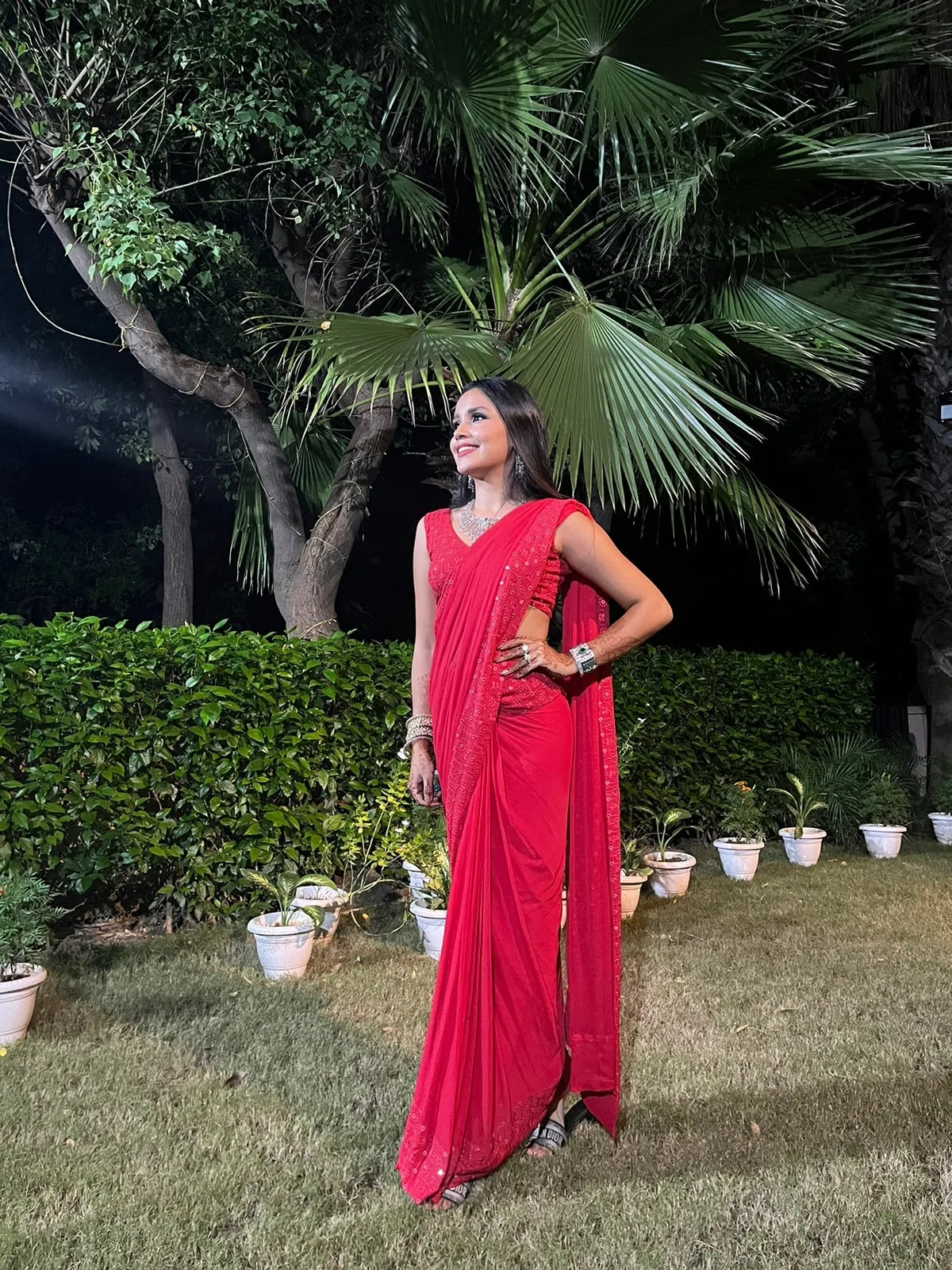 RUFINA RED EMBROIDERED SAREE