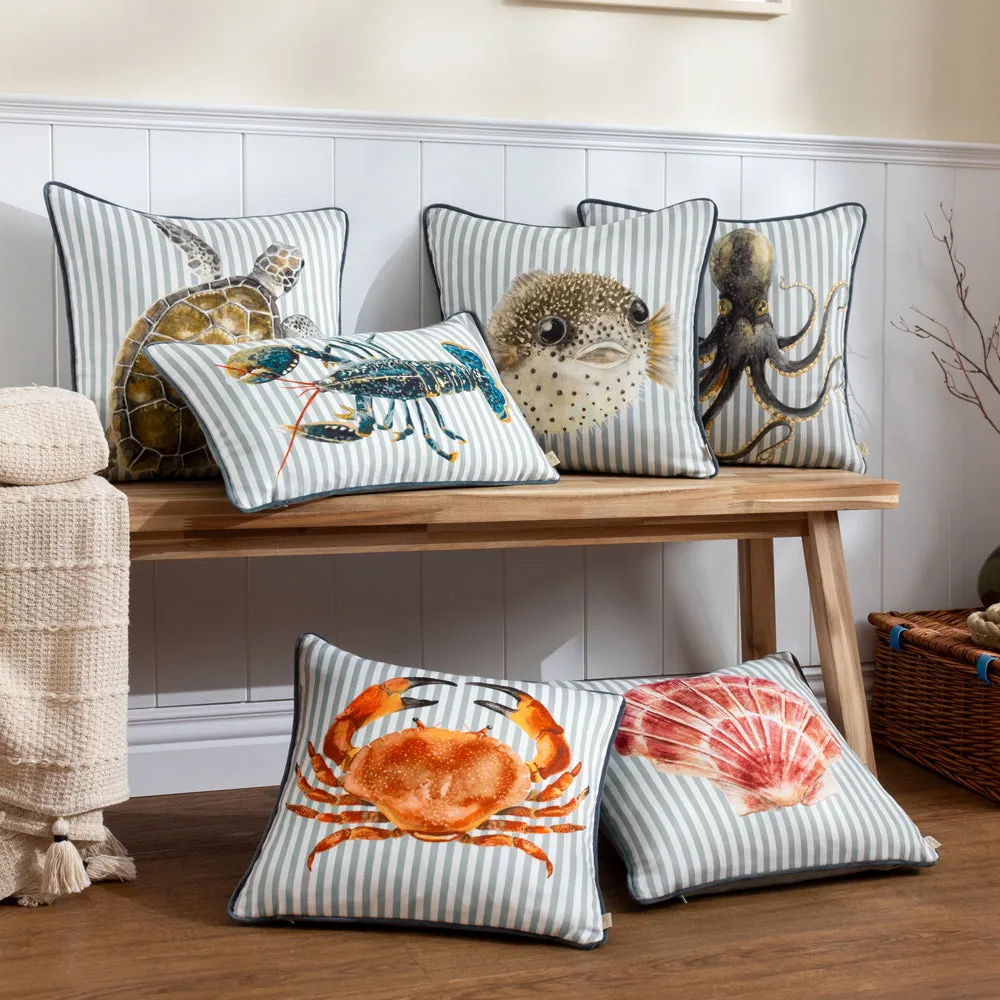 Salcombe Lobster Piped Cushion Multicolour