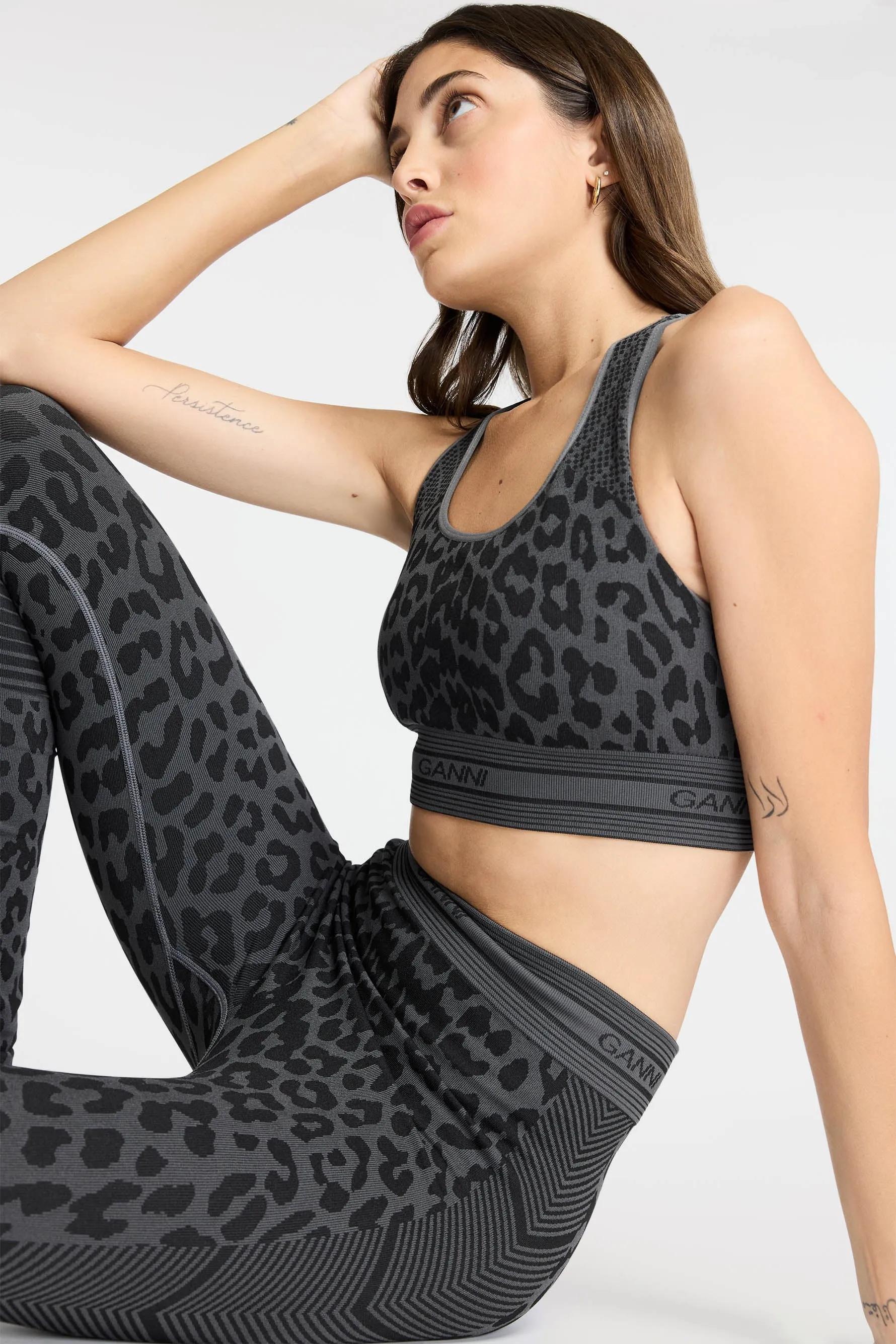 Seamless Jacquard Bra - Black