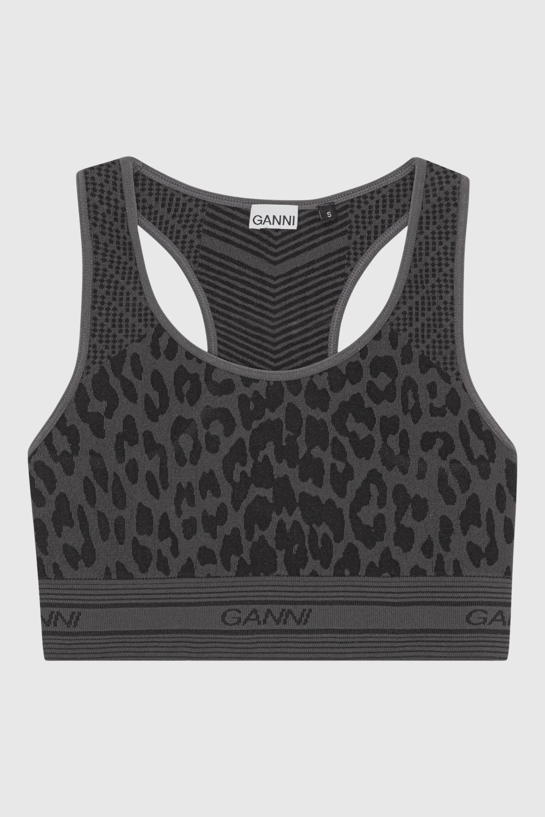 Seamless Jacquard Bra - Black