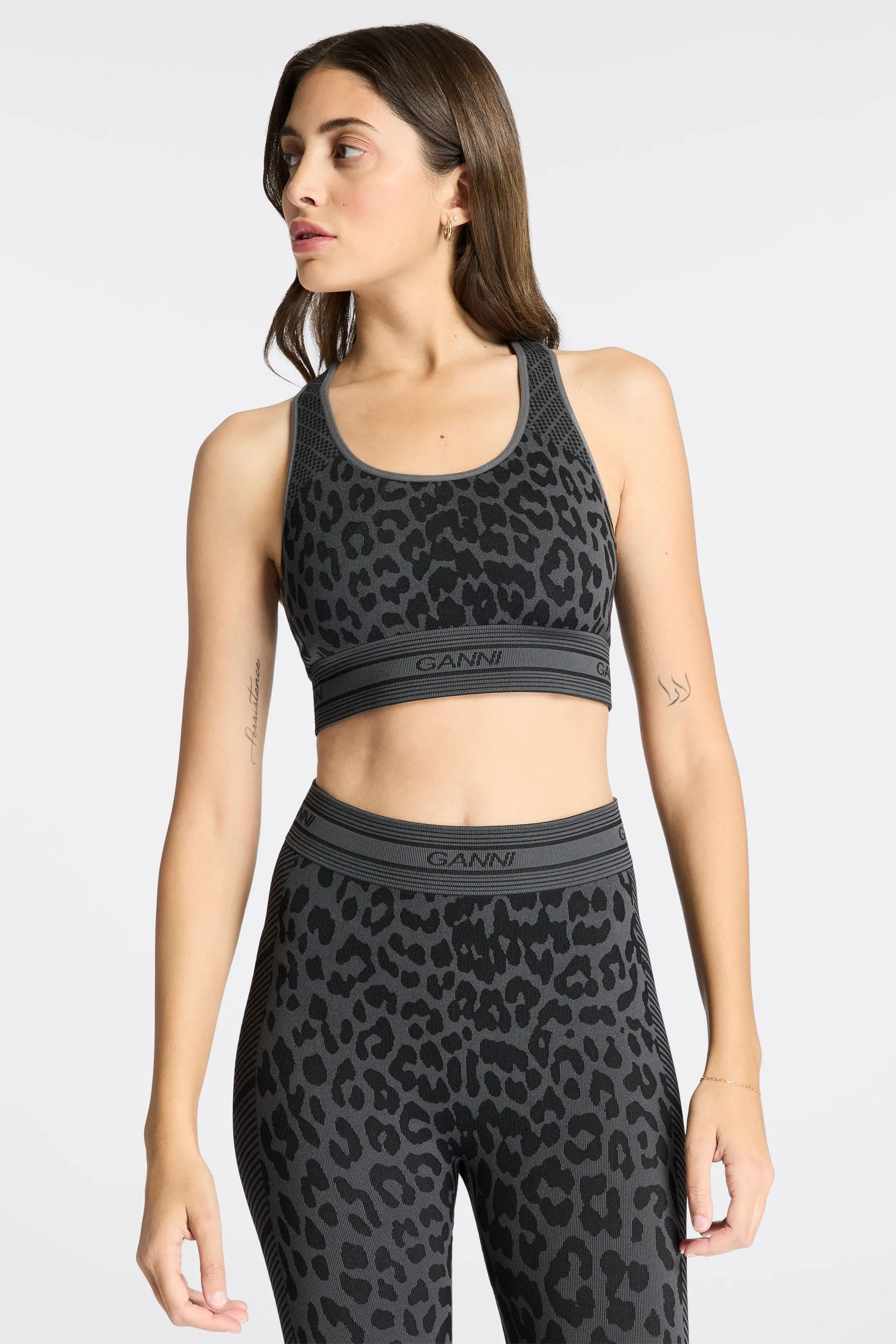Seamless Jacquard Bra - Black