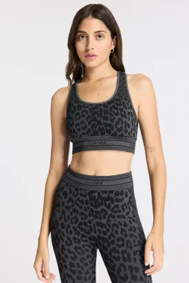 Seamless Jacquard Bra - Black