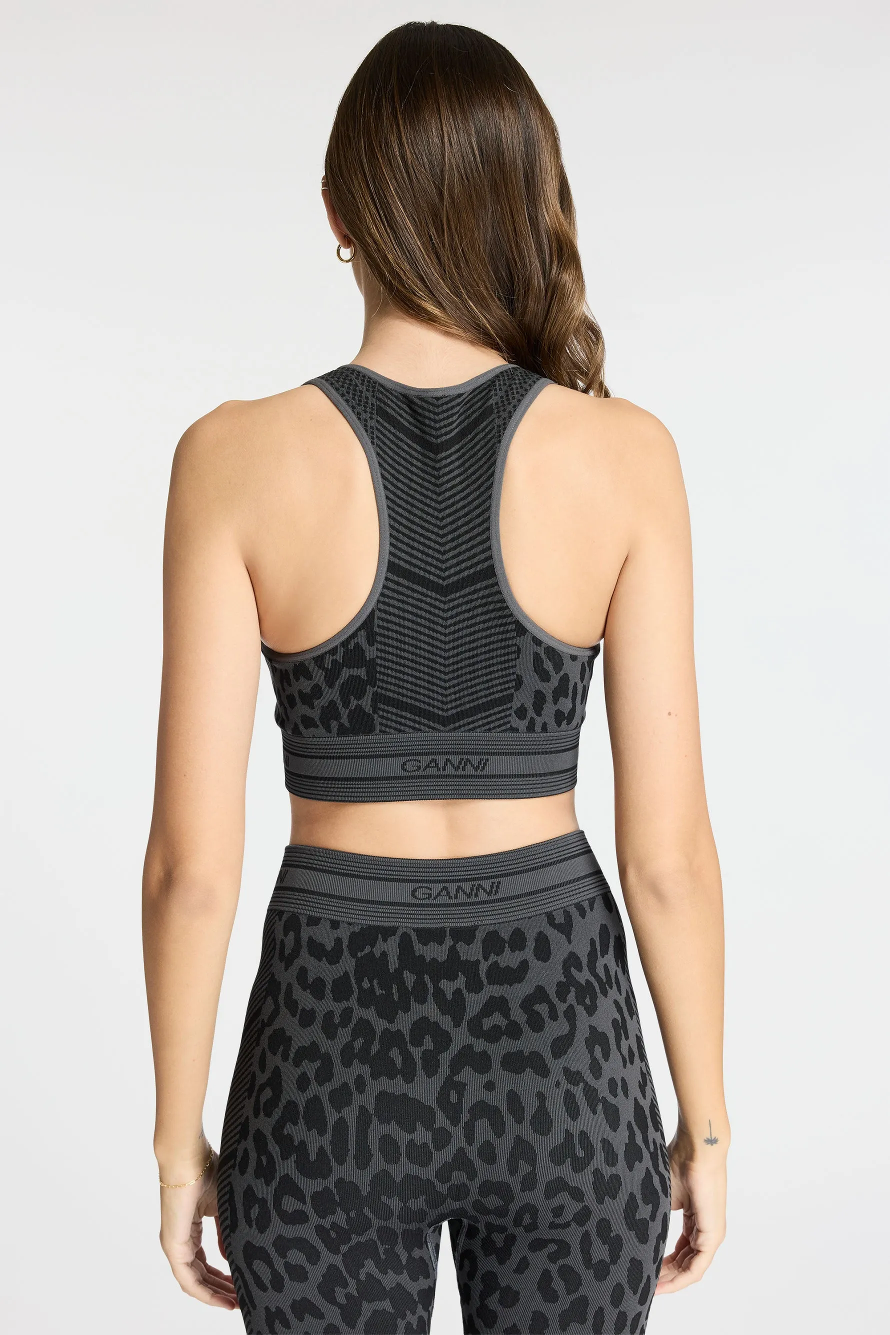 Seamless Jacquard Bra - Black