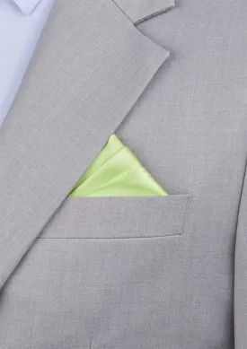 Silk Satin Pear Green Pocket Square