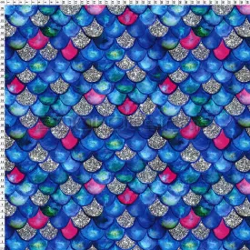 Spandex Fish Scales - Glitter Galaxy