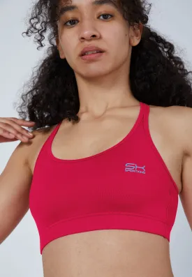 Sports Bra, crossed straps, pink
