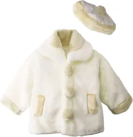 Spring Notion Little Girls Faux Fur Coat with Hat