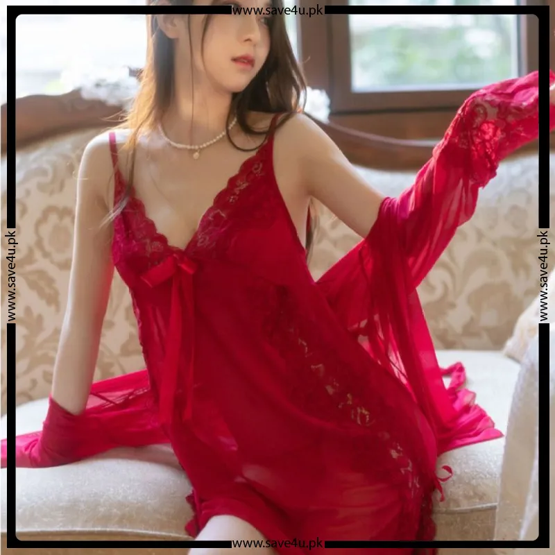 Stylish Soft Lace Net 3 Pcs Lingerie