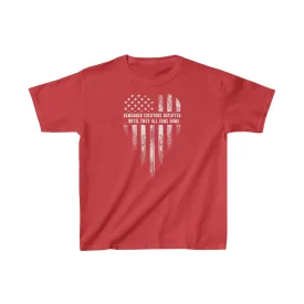 T-Shirt, Youth: R.E.D. Heart American Flag