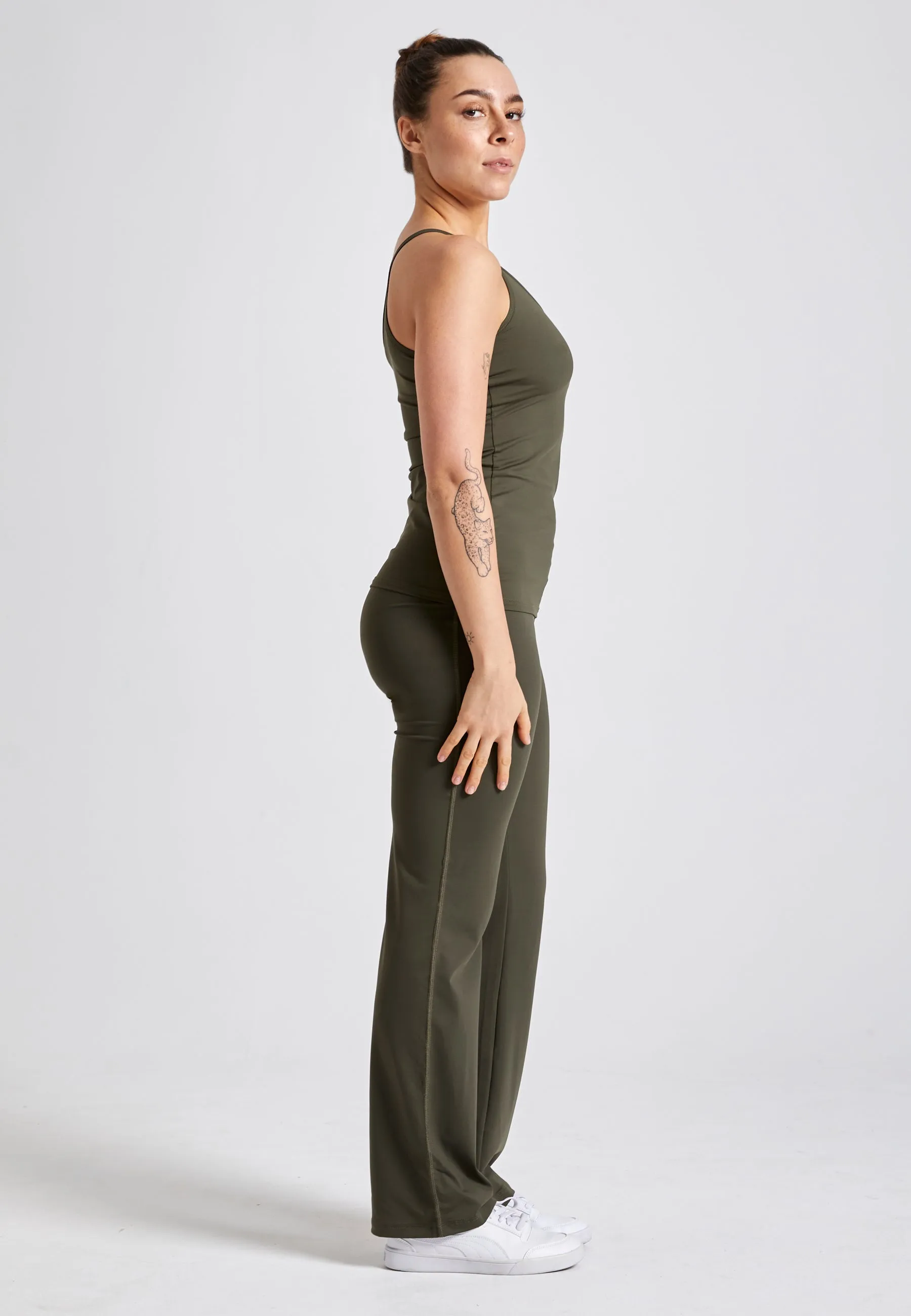 Tennis spaghetti tank top, khaki