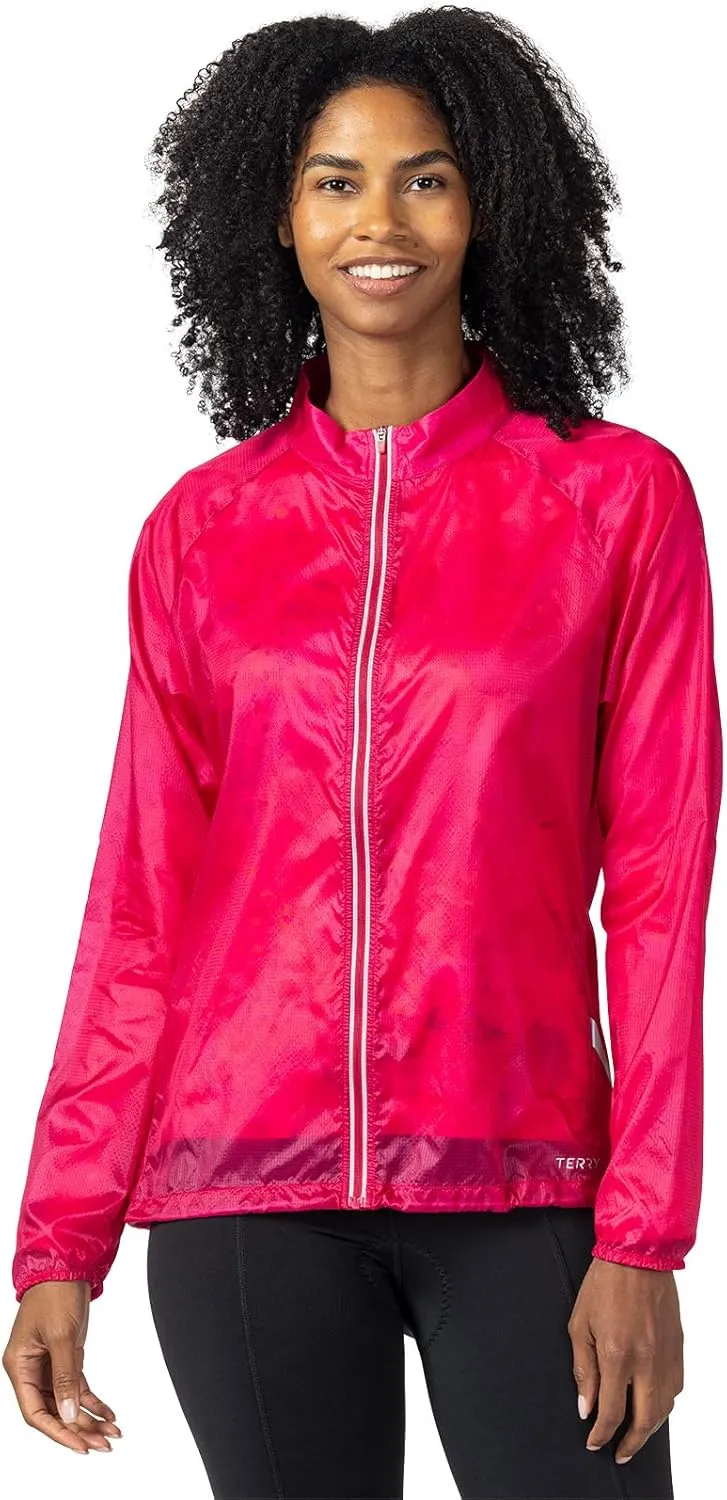 Terry Mistral Packable Womens Running Cycling Jacket Semi-Fitted Lightweight Reflective Windproof Soft Shell Windbreaker