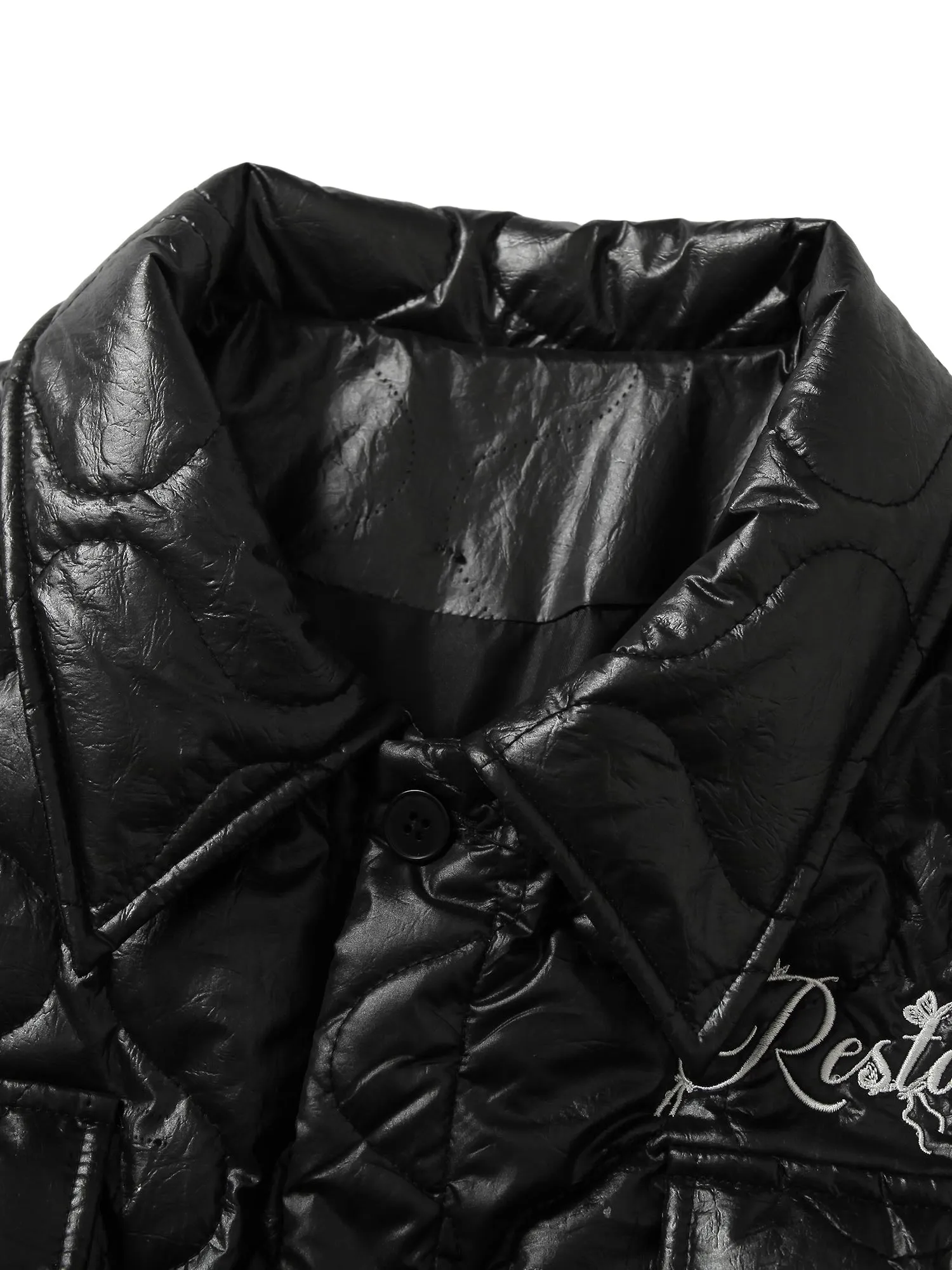Thesupermade Letter Embroidery Cotton Quilted Jacket