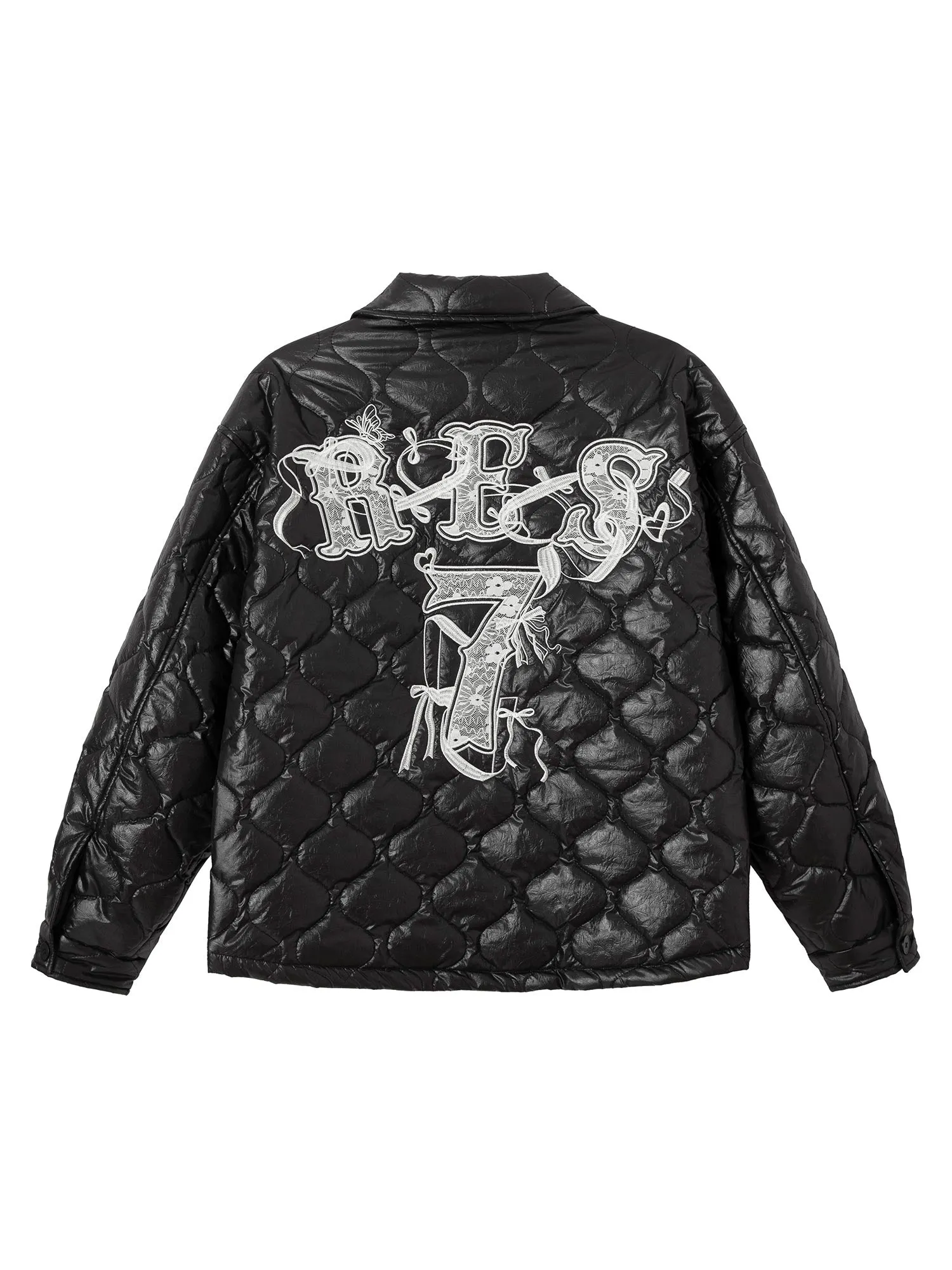 Thesupermade Letter Embroidery Cotton Quilted Jacket
