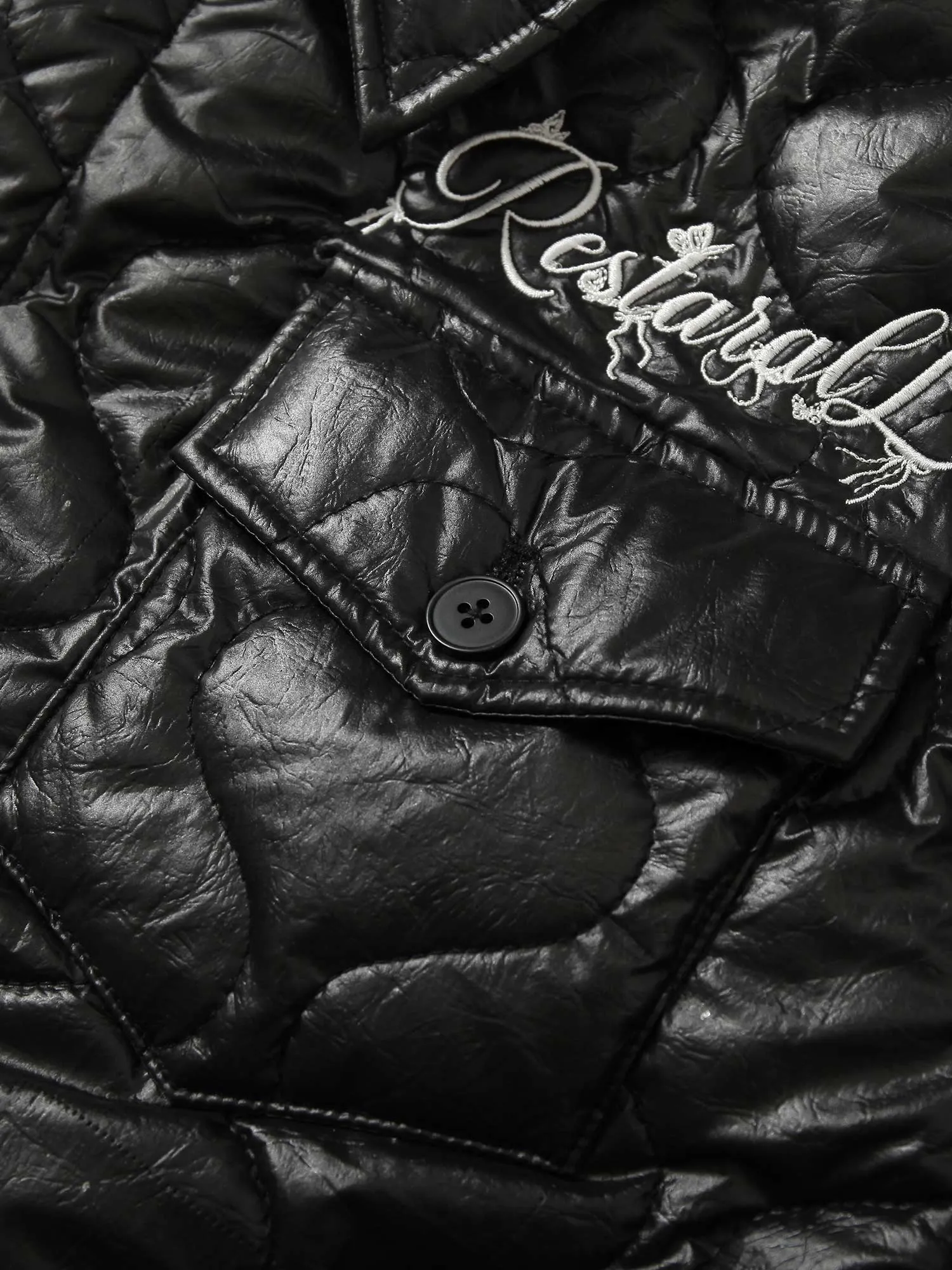 Thesupermade Letter Embroidery Cotton Quilted Jacket