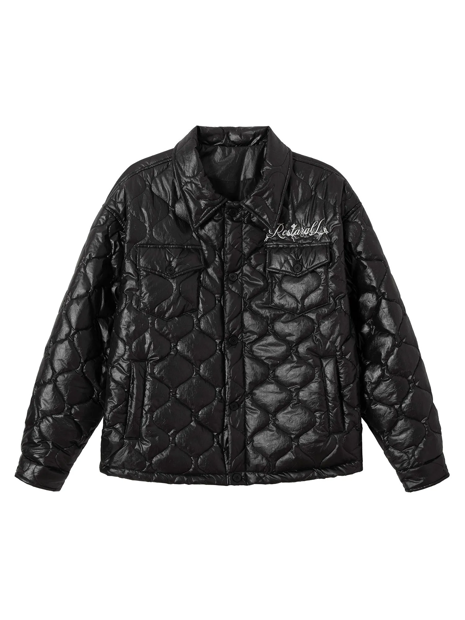 Thesupermade Letter Embroidery Cotton Quilted Jacket
