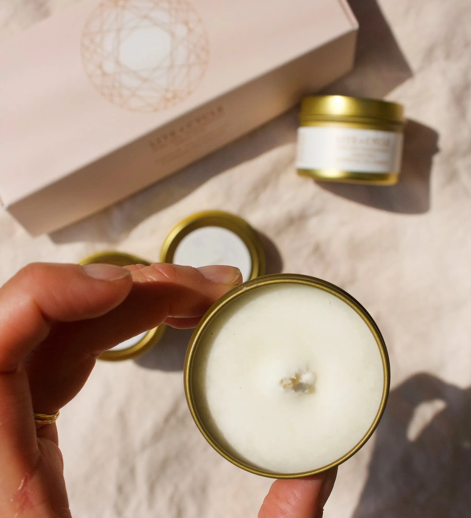 TRAVEL TIN SET Floral |  THREE 2OZ ESSENTIAL OIL CANDLES