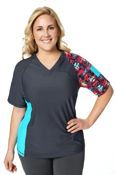 V-Neck Coastal Rashguard Swim Top