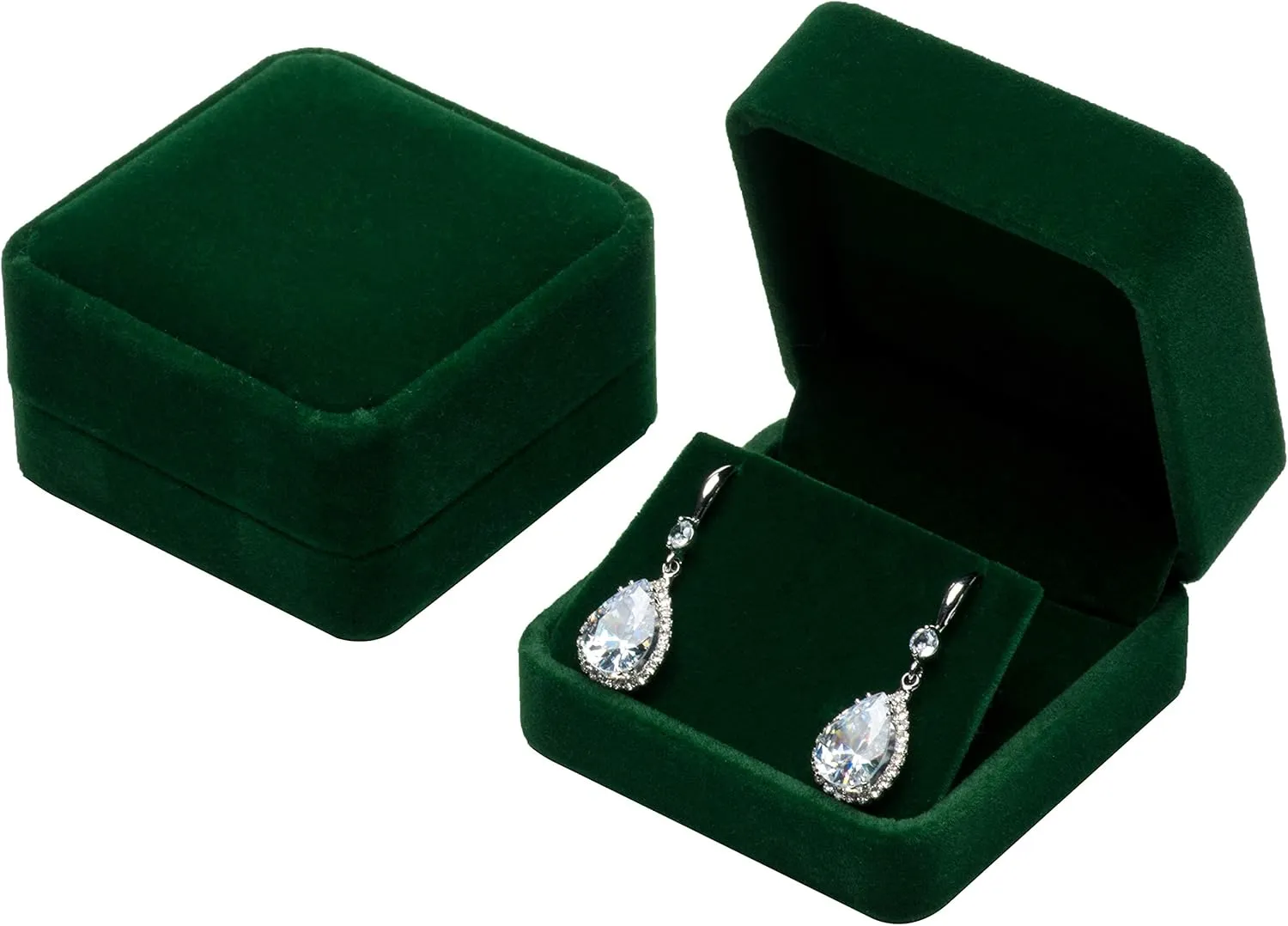Velvet Earring Gift Boxes Jewelry Box (Green)