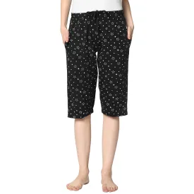 Vimal Jonney Black 3/4th Capri For Women's