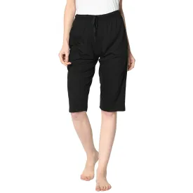 Vimal Jonney Black 3/4th Capri For Women's