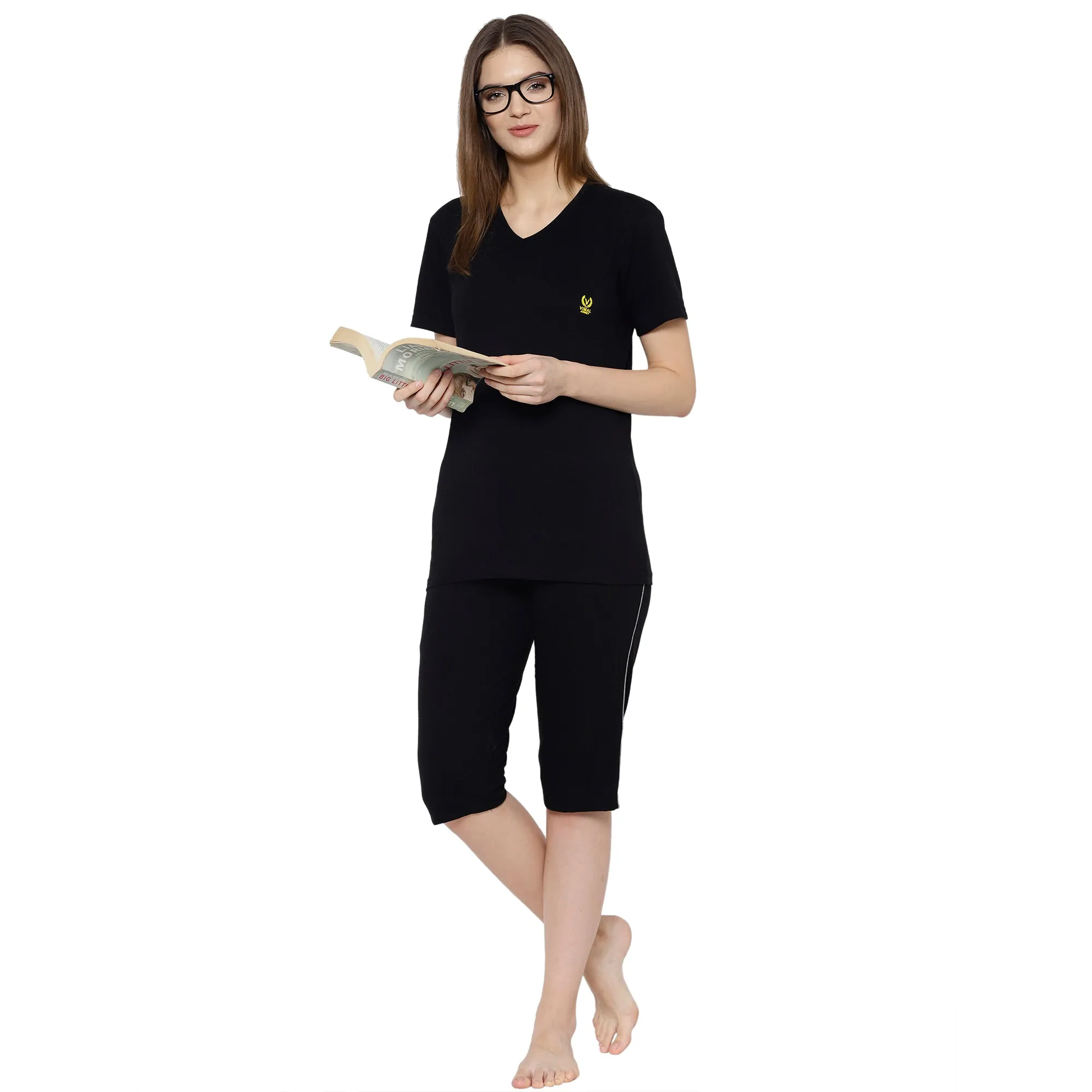 Vimal Jonney Black Women's Night Suit
