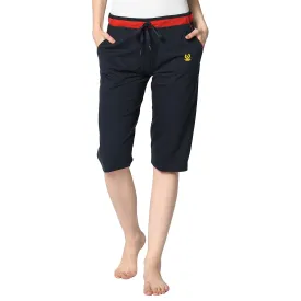 Vimal Jonney Blue 3/4th Capri For Women's