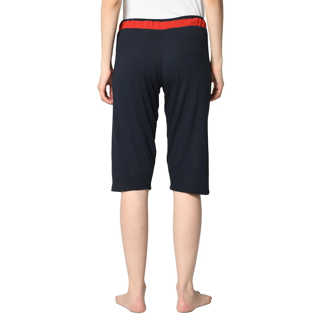 Vimal Jonney Blue 3/4th Capri For Women's