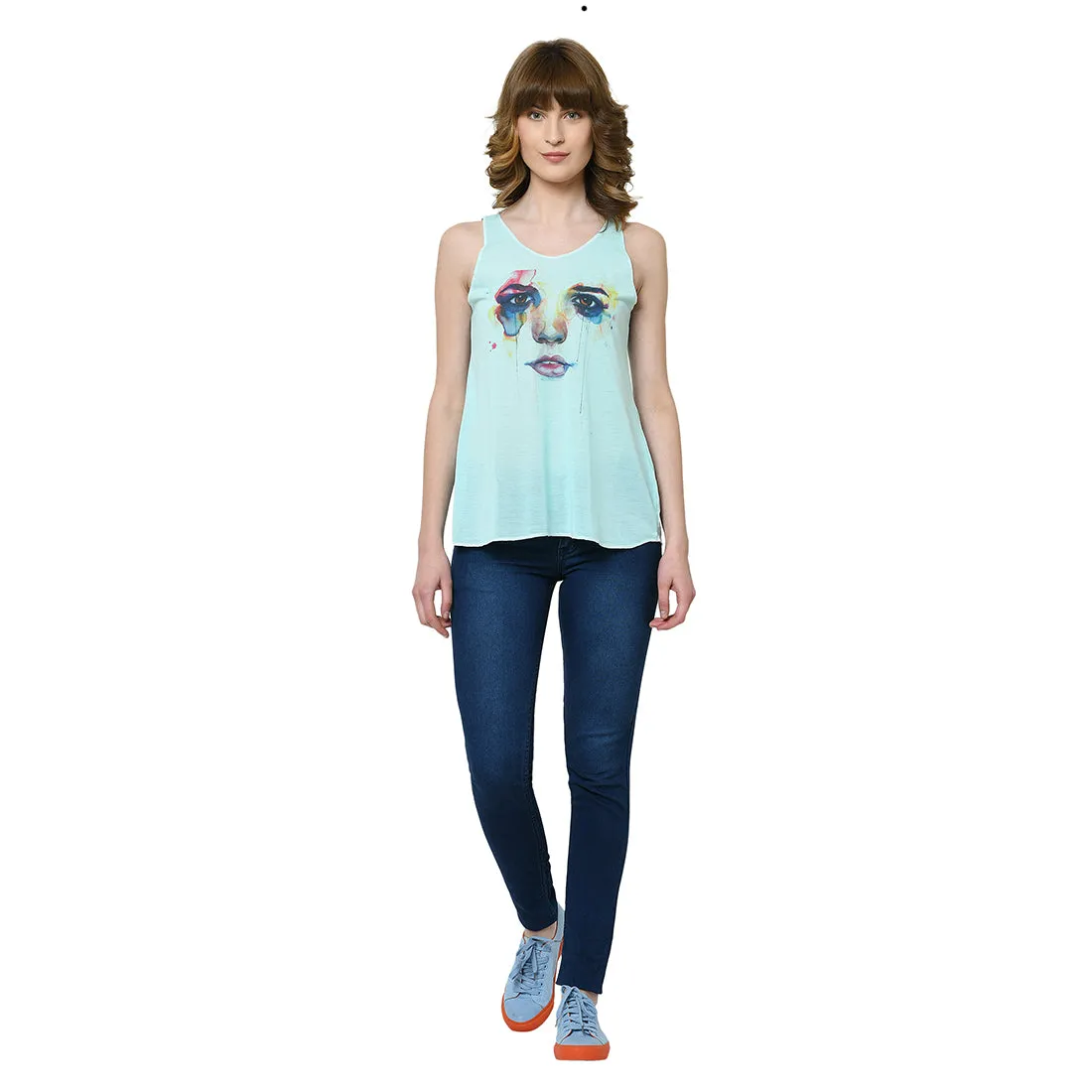 Vimal Jonney Green Tank Top For Women's