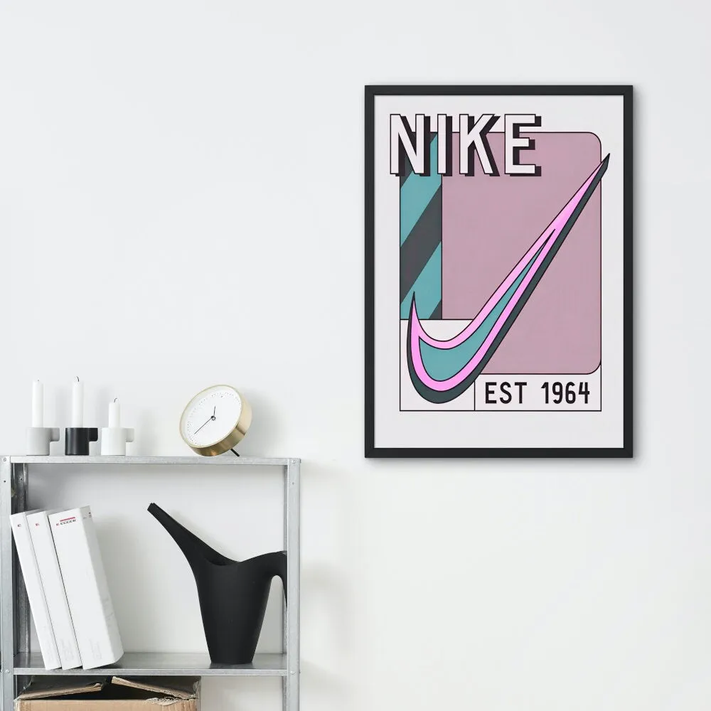 Vintage 1964 Purple & Blue Retro Poster PRINTABLE ART, Trendy Wall Art, Aesthetic Sneaker Poster, Just Do It, Sports Print