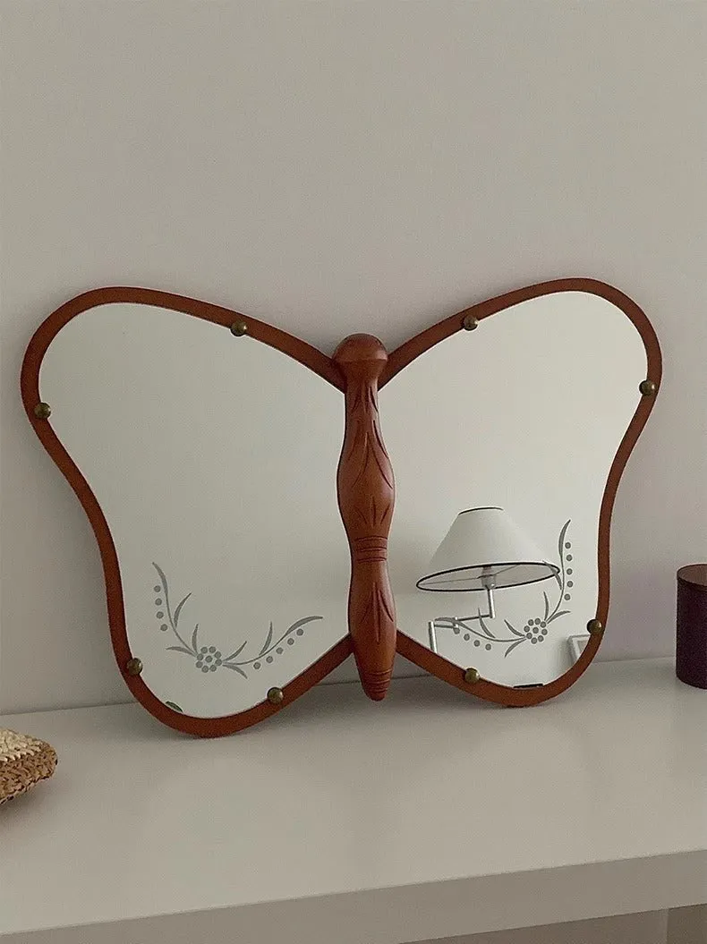 Vintage Wooden Butterfly Mirror