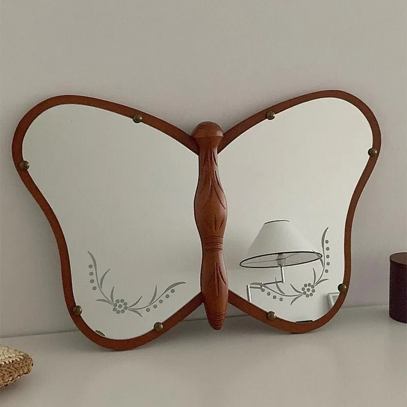 Vintage Wooden Butterfly Mirror
