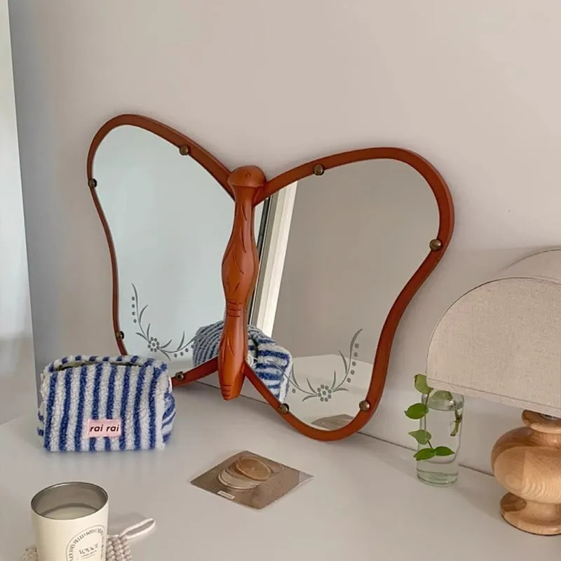 Vintage Wooden Butterfly Mirror