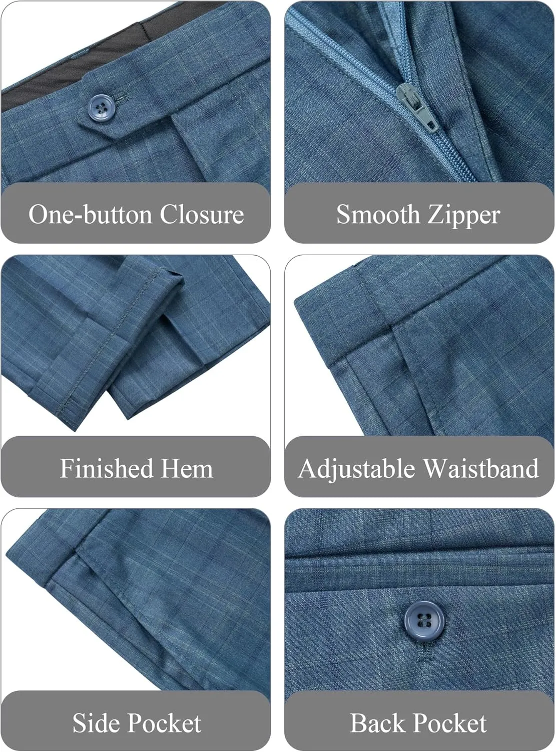 WEEN CHARM Men's 2 Piece Slim Fit Plaid Suit Business Casual Blazer Pants Set for Formal Wedding Prom Office Party