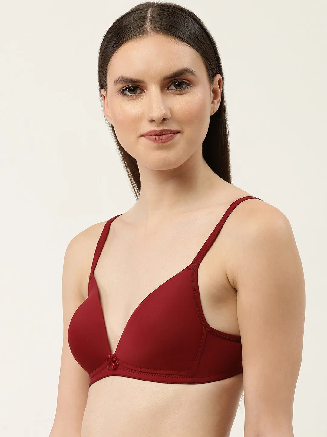 Women's Solid Lightly Padded Plunge Bra | BRA-8011-1 |