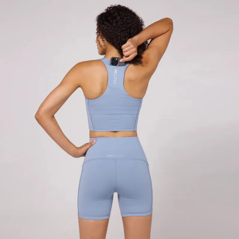 Womens Stamina™ Scoop Neck Race Crop - Smokey Blue