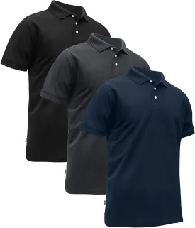 ZITY Men's 3 Pack Polo Shirts Short Sleeve Moisture-Wicking Golf Shirt Business Causal Tops