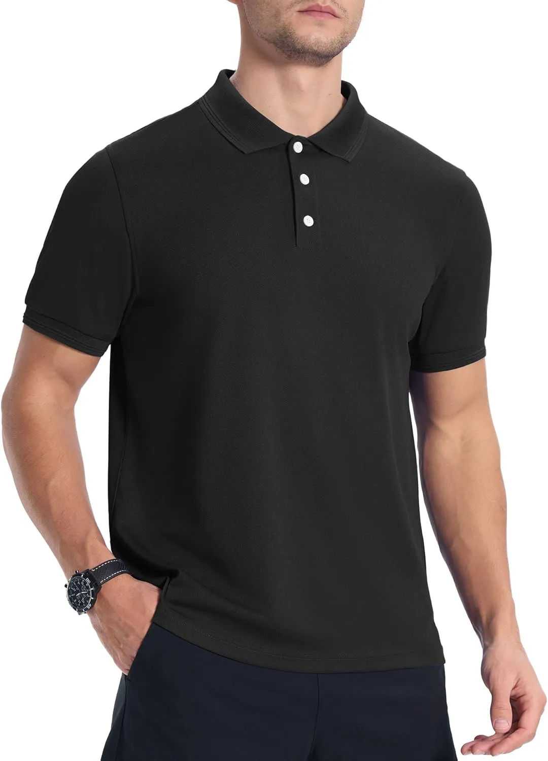 ZITY Men's 3 Pack Polo Shirts Short Sleeve Moisture-Wicking Golf Shirt Business Causal Tops