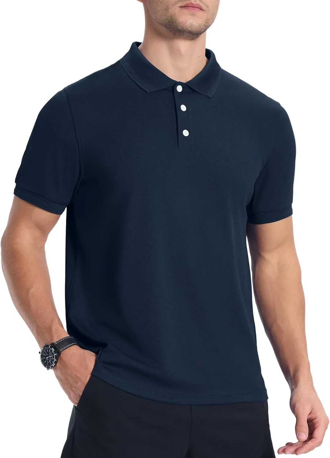 ZITY Men's 3 Pack Polo Shirts Short Sleeve Moisture-Wicking Golf Shirt Business Causal Tops