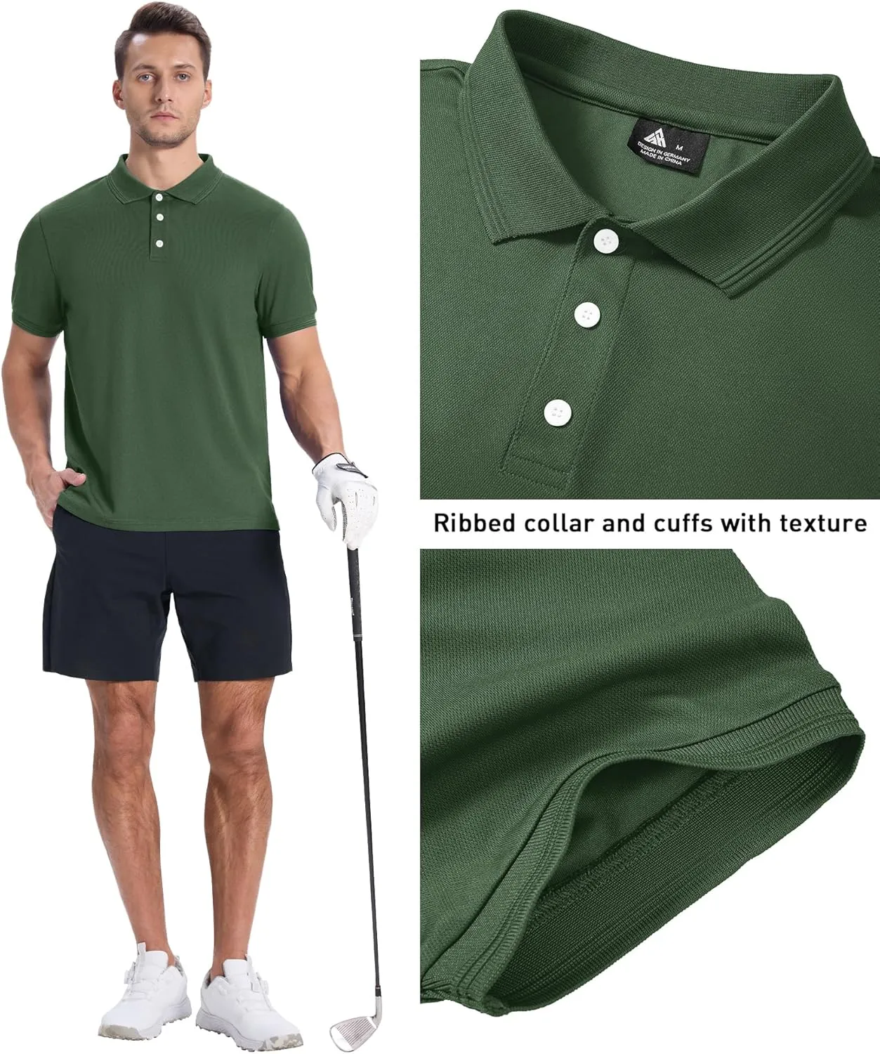 ZITY Men's 3 Pack Polo Shirts Short Sleeve Moisture-Wicking Golf Shirt Business Causal Tops